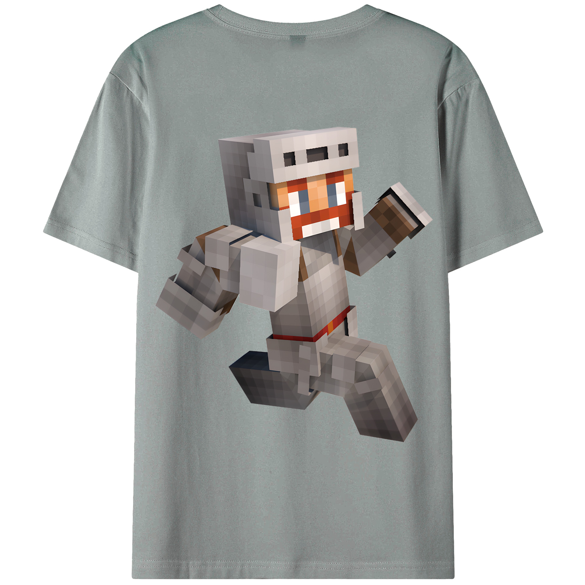 （画像用） マインクラフト ブロックの世界 Minecraft MC Block world 綿100％ メンズ半袖Tシャツ（バックプリント） 通気性